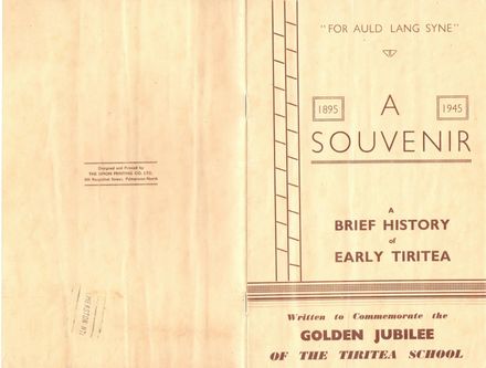 A souvenir 1895-1945: a brief history of early Tiritea