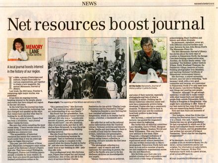 Memory Lane - "Net resources boost journal"