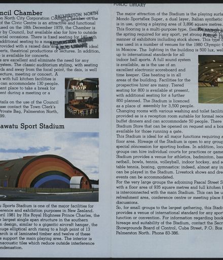Palmerston North Conference and Sporting Centre Pamphlet 3