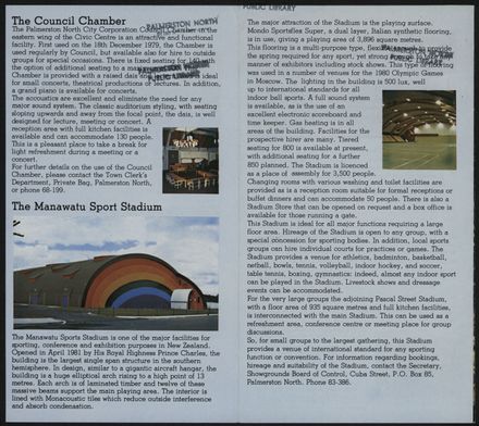 Palmerston North Conference and Sporting Centre Pamphlet 3