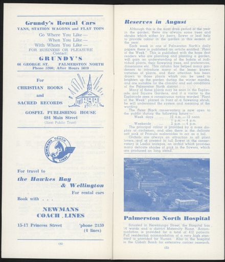 Visitors Guide Palmerston North and Feilding: August 1961 - 4