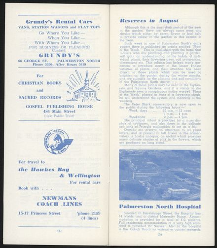 Visitors Guide Palmerston North and Feilding: August 1961 - 4