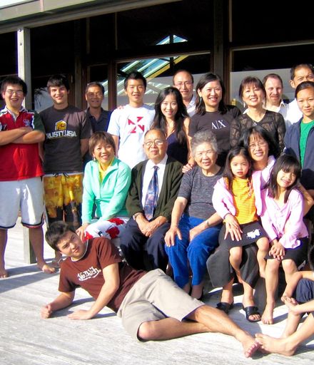 Sun and Kathleen Ngan with children and grandchildren