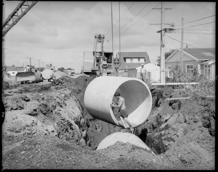 Pipe laying on Pioneer Highway