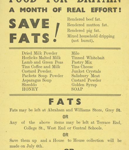 'Food for Britain' leaflet