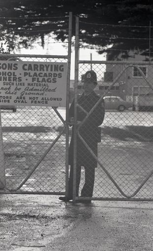 Police guard Showground gate