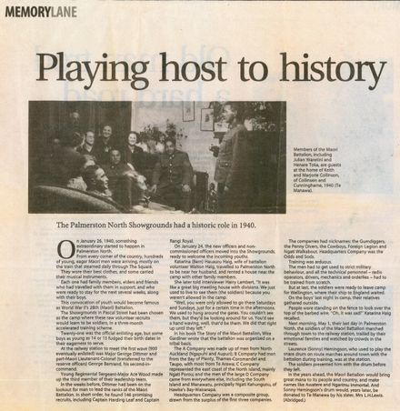 Memory Lane - "Playing host to history" [Abridged]