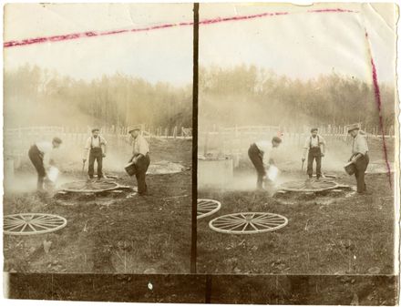 Stereoscope of Wheel-Wrights at Work