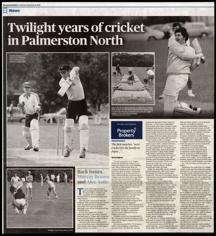 Back Issues: Twilight years of cricket in Palmerston North