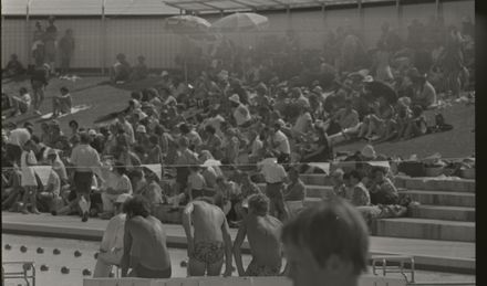 Swimmers and spectators at the Lido Pool