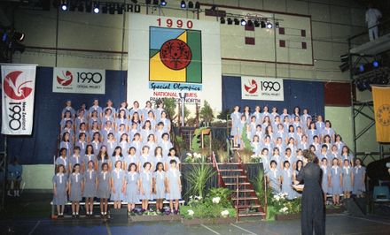 Palmerston North Girls' High School choir perform at the Special Olympics opening ceremony