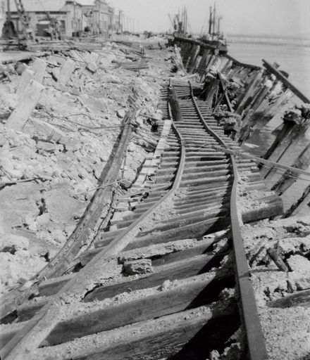 Rail track damage after Napier Earthquake