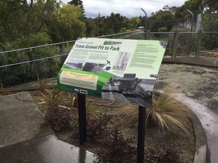 Workers' memorial signage at Memorial Park, Palmerston North