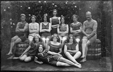 Group in swimming costumes - Voss family and friends - Resource cover image
