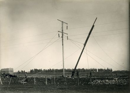 Workmen Repairing Power Line - Mangahao Electric Power Scheme