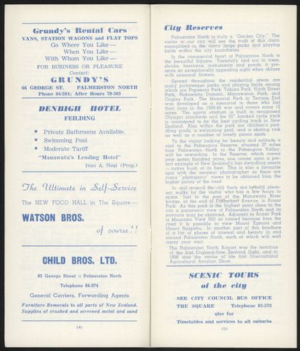 Visitors Guide Palmerston North and Feilding: January-March 1962 - 4