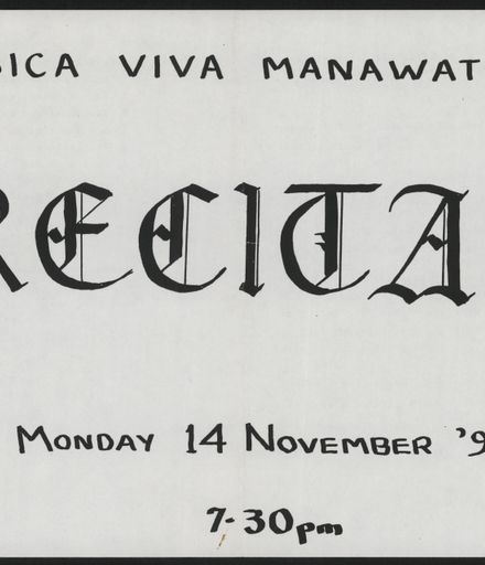 Musica Viva Manawatū - concert programme
