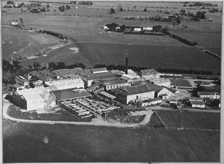 Aerial view of Longburn Freezing Works