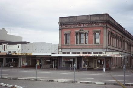 Buildings on the corner of Main Street and the Square, Palmerston North
