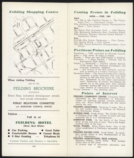 Visitors Guide Palmerston North and Feilding: April-June 1962 - 11