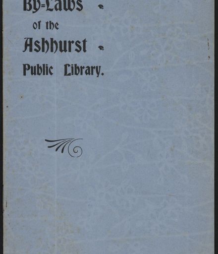 By-Laws of the Ashhurst Public Library