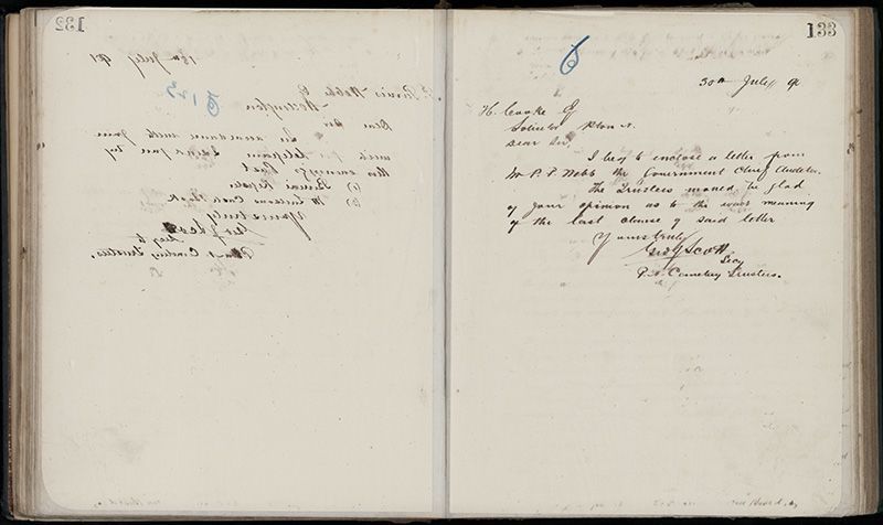 Outwards Correspondence of the Palmerston North Cemetery Trustees, 1898 -1902 160