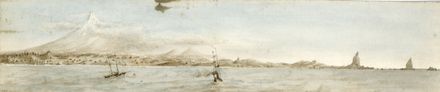 Drawing of "Taranaki from seawards 1858"