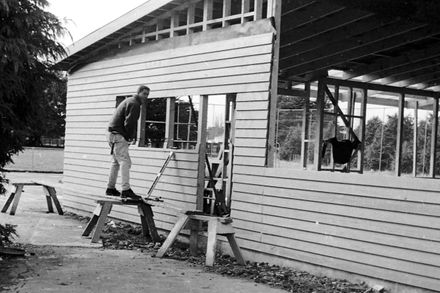 Newbury School building under construction.