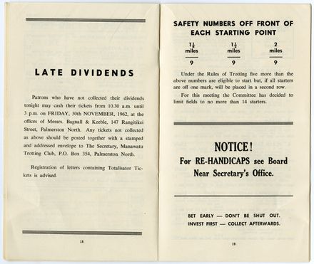 Manawatū Trotting Club programme - 11