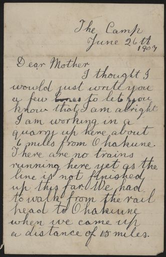Letter home from Pat Argyle