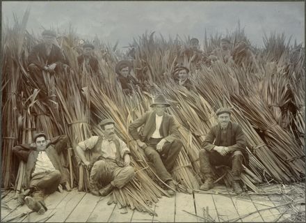 Bundles of Flax Stacked in the Yard of a Flaxmill - Resource cover image