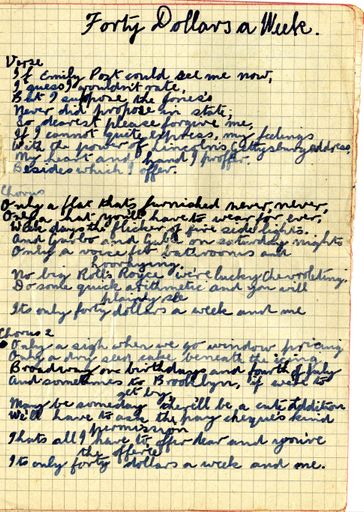 "Forty dollars a week"