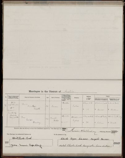 Marriage register 1909- 1927