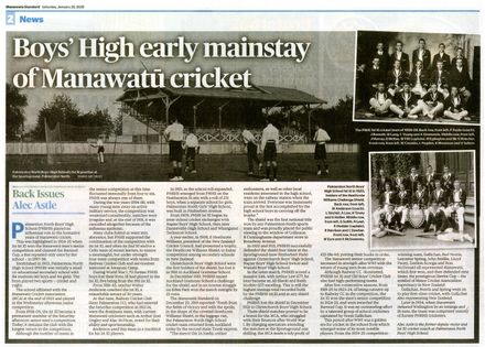 Back Issues:  Boys' High early mainstay of Manawatū cricket