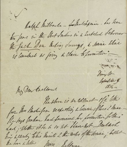 Page 1: Letter relating to midshipman Ralph Milbank, from Lord Melbourne