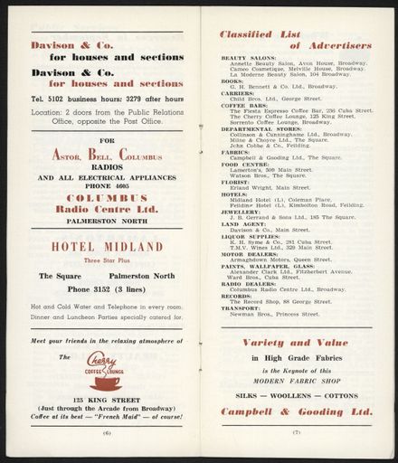 Visitors Guide Palmerston North and Feilding: September 1960 - 5