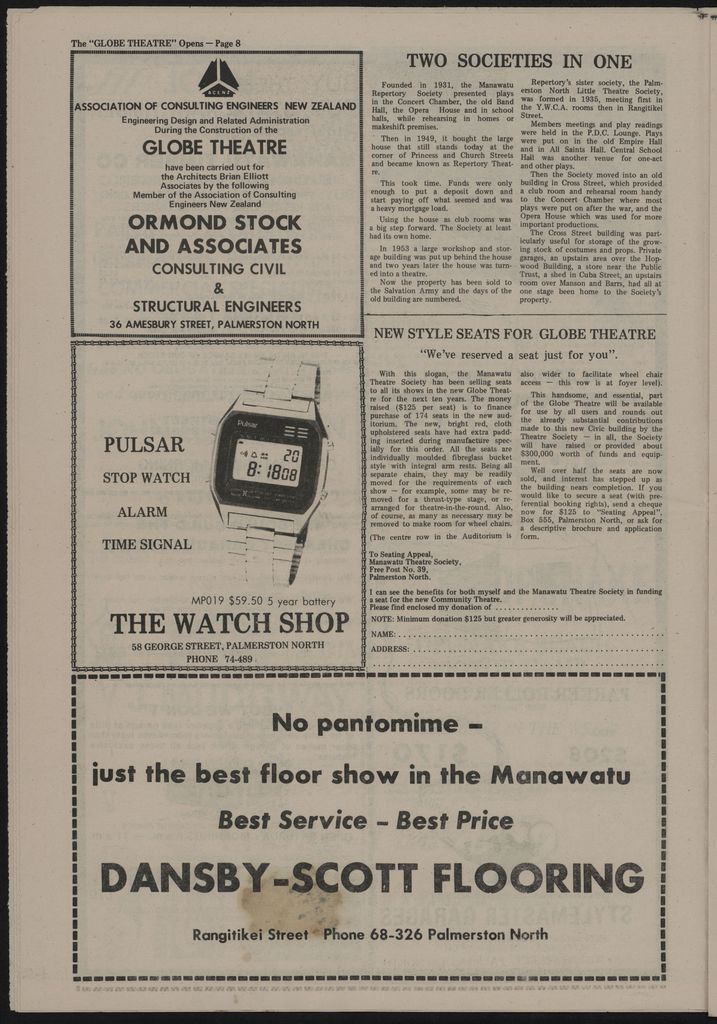 "The Globe Theatre Opens" Commemorative Newspaper 8