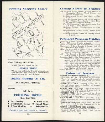 Visitors Guide Palmerston North and Feilding: November 1960 - 11