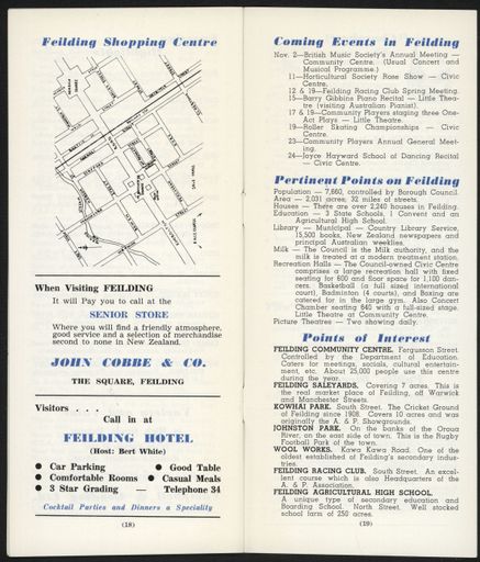 Visitors Guide Palmerston North and Feilding: November 1960 - 11