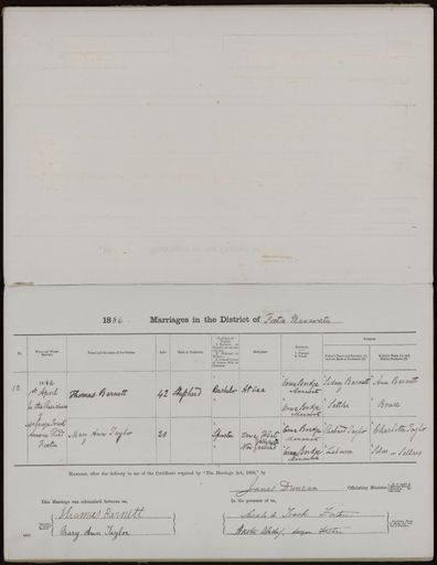 Marriage register 1880 - 1894