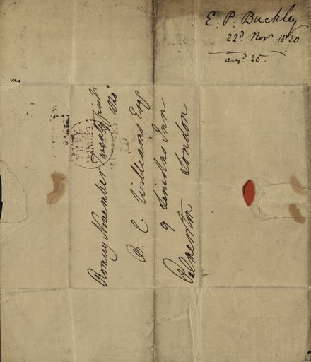 Page 3: Letter addressed by Lord Palmerston, written by E P Buckley