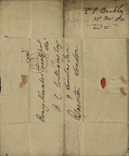 Page 3: Letter addressed by Lord Palmerston, written by E P Buckley