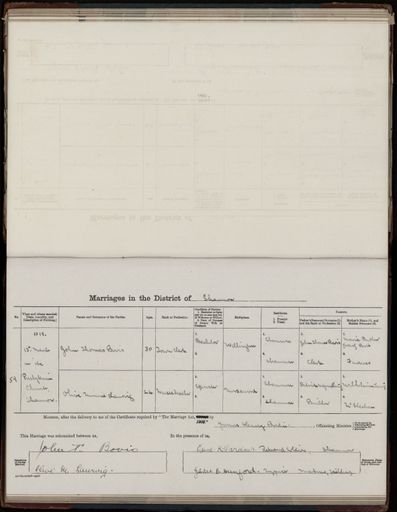 Marriage register 1909- 1927