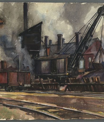 Loading coal at the Railway Yards, Main Street
