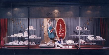 Milne and Choyce window display Crown Lynn pottery