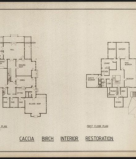 Page 4 - Elevations and Floor Plans, Caccia Birch House, Restoration - c.1990