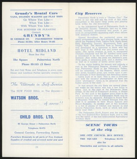 Visitors Guide Palmerston North and Feilding: October-December 1962 - 4
