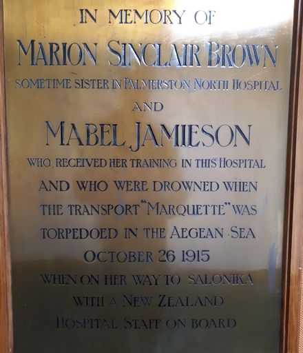 Plaque to the Marquette Nurses - Education Centre, Palmerston North Hospital