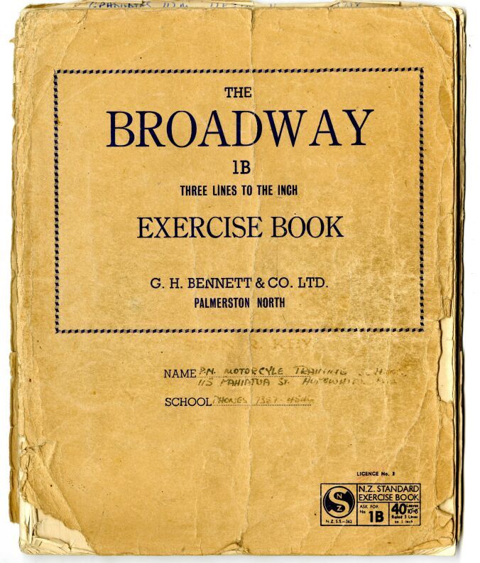 Palmerston North Motorcycle Training School Class book A - 1957-1960 - Resource cover image