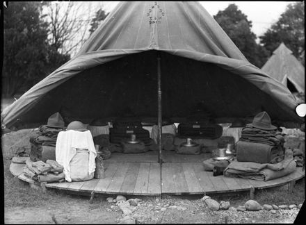 Army tent set out for kit inspection